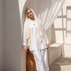 Premium Shimmering Linen Suit - Elegant Modest 2-Piece Set
