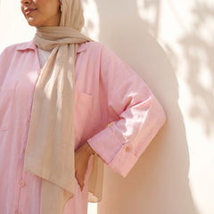 Button-Front Linen Shirt Dress