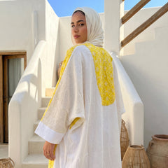 Embroidered Linen Cardigan – One Size