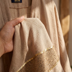Linen Cardigan with Guipure Details – Elegant Modest Layering Piece