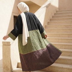 Multi-Tone Printed Linen Cardigan – Chic Modest Statement