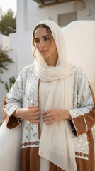 Pure Linen Cardigan with Mirror Sequins