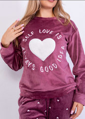 Self Love Velvet Pajama Set – Plum Heart Two-Piece | Fulana Homewear