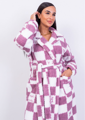 Checkered Plush Robe | Fulana Cozy Winter Collection