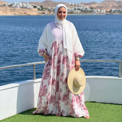Premium Galaxy Printed Linen Maxi Dress