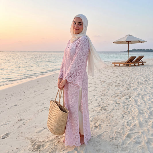 Premium Crochet Lace Tunic - Elegant Summer Modest