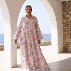Crinkled Linen Belted Maxi Dress