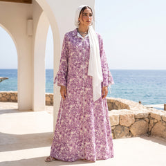 Linen Belted Maxi Dress - Elegant Resort Wear