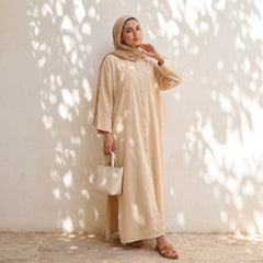 Button-Front Linen Shirt Dress