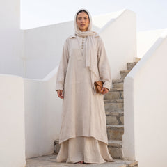 Premium 2-Piece Ribbed Linen Maxi Set