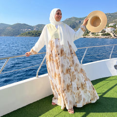 Premium Galaxy Printed Linen Maxi Dress