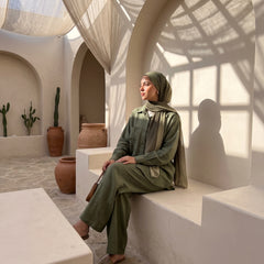 Classic Solid Linen Suit-Wide Leg Pants 2-Piece Set