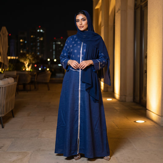 Linen Embroidered Abaya