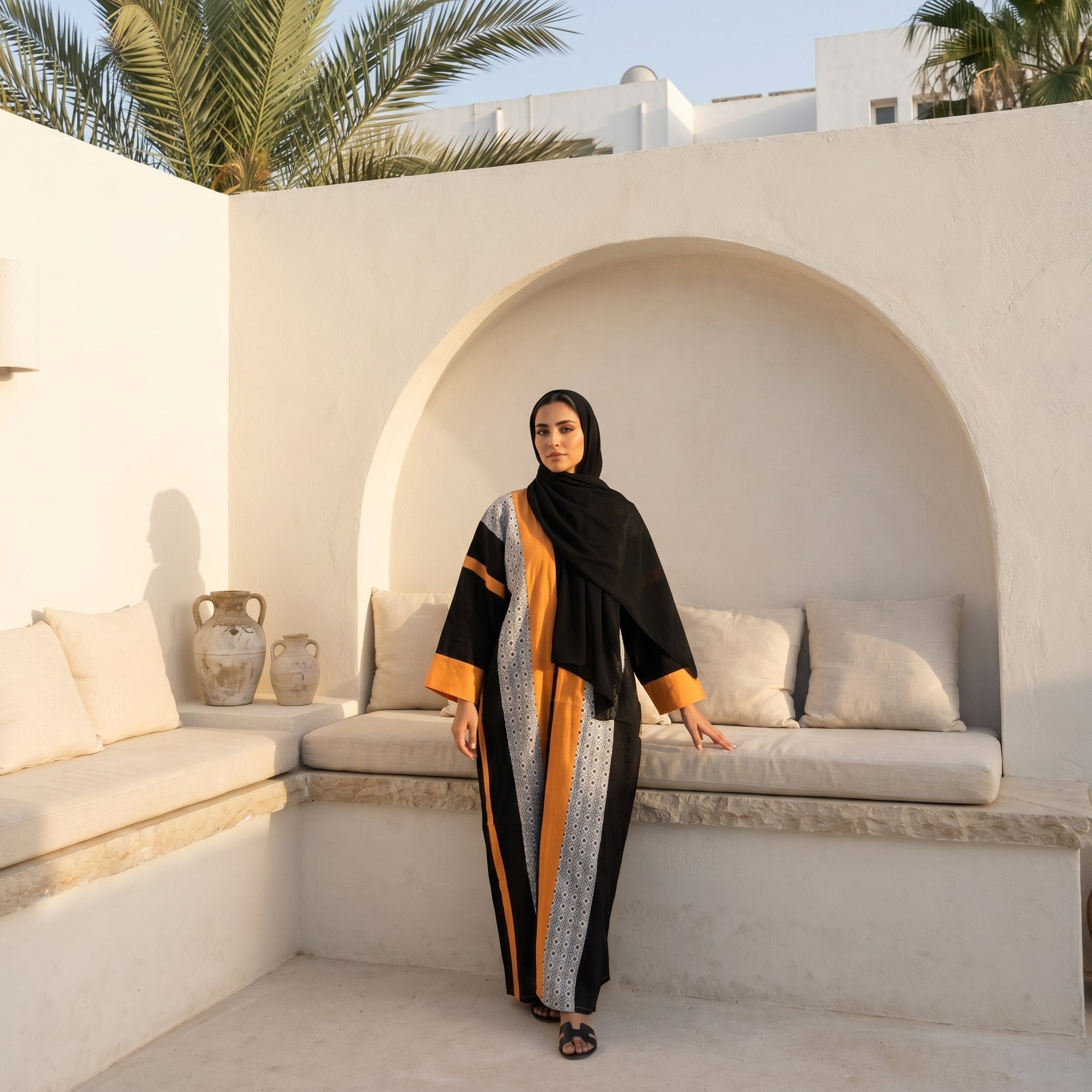 Mixed-Color Linen Cardigan full view | عرض كامل لـكارديجان كتان متعدد الألوان – view 7 | لقطة 7