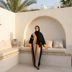 Mixed-Color Linen Cardigan full view | عرض كامل لـكارديجان كتان متعدد الألوان – view 7 | لقطة 7