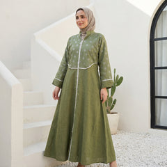 Linen Embroidered Abaya