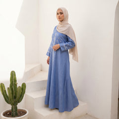 Linen Embroidered Abaya