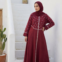 Linen Embroidered Abaya