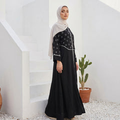 Linen Embroidered Abaya