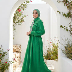 Linen Tie-Neck Dress