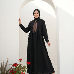 Linen Tie-Neck Dress