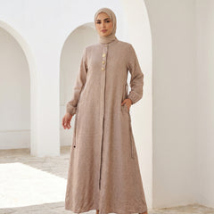 Linen Dress with Side Pockets