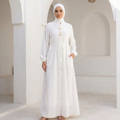 Linen Dress with Side Pockets