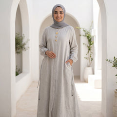 Linen Dress with Side Pockets