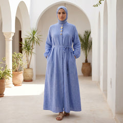Linen Dress with Side Pockets