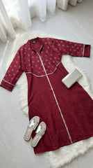 Embroidered Linen Abaya