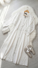 Embroidered Linen Abaya