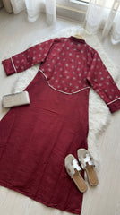 Embroidered Linen Abaya