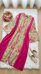 Floral Linen Charming Abaya