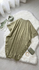Flowy Chiffon Abaya with Soft Ruffle Details – Free Size