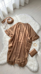 Flowy Chiffon Abaya with Soft Ruffle Details – Free Size