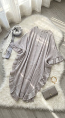 Flowy Chiffon Abaya with Soft Ruffle Details – Free Size