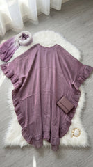 Flowy Chiffon Abaya with Soft Ruffle Details – Free Size