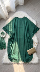 Flowy Chiffon Abaya with Soft Ruffle Details – Free Size
