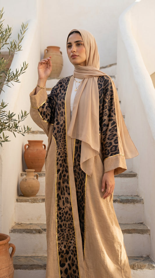 Leopard Print Linen Cardigan – Free Size