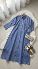 Embroidered Linen Abaya