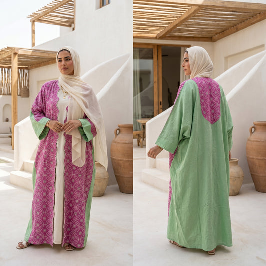 Embroidered Linen Cardigan – One Size