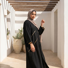 Linen Cardigan with Guipure Details – Elegant Modest Layering Piece