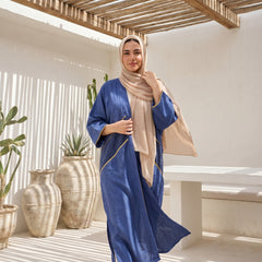Linen Cardigan with Guipure Details – Elegant Modest Layering Piece
