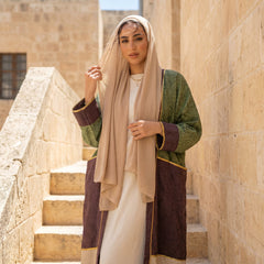 Multi-Tone Printed Linen Cardigan – Chic Modest Statement