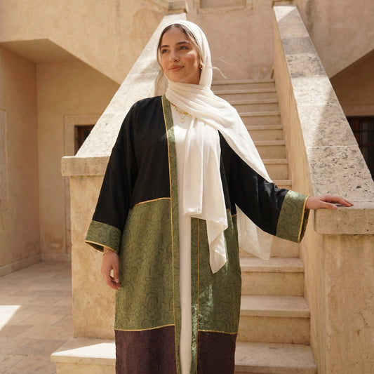 Multi-Tone Printed Linen Cardigan – Chic Modest Statement