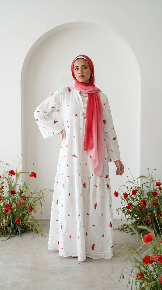 Pure Linen Embroidered Dress