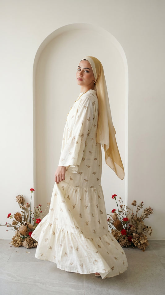 Pure Linen Embroidered Dress