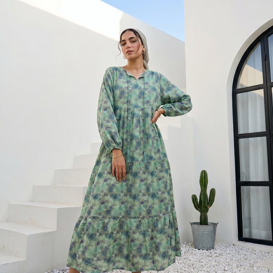 Fancy Printed Tiered Summer Dress