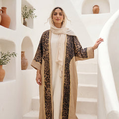 Leopard Print Linen Cardigan – Free Size
