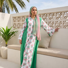 Floral Linen Charming Abaya